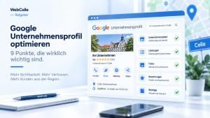 Illustration zur Optimierung eines Google Unternehmensprofils für lokale Sichtbarkeit